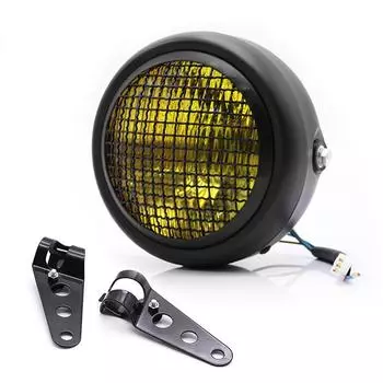 DC12V 35W Ретро Мотоциклы Велосипеды Головная Фара Абажур Защитная Решетка+Металлический Кронштейн