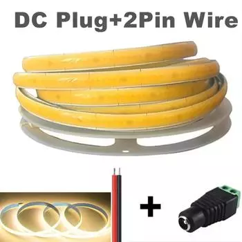 DC12V 8MM двухрядная COB светодиодная лента гибкая светодиодная лента 360 светодиодов/м 3000K/4000K/6000K высокоплотное линейное освещение для гостиной комнаты 0.5M теплый белый
