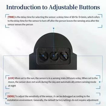 DC12V AC100-240V LED Light Switch Human Movement Detector Sensor Automatic Infrared Induction LED Motion Sensor Smart Switch AC 110-240V белый