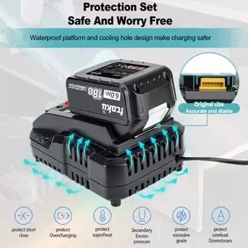 DC18RC Li-ion аккумулятор 3A зарядное устройство для 14.4V-18V BL1860B BL1850B BL1840 BL1830 BL1820 BL1415 BL1440 зарядное устройство для электроинструмента