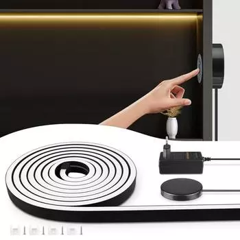 DC24V черная силиконовая трубка светодиодная неоновая лента с проницаемым деревом беспроводной сенсорный диммер DIY кухонный шкаф ночник 1M