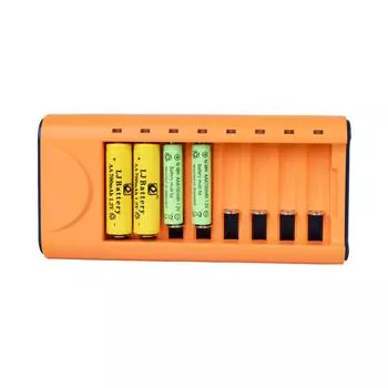 DC5V2A NiCd-NiMH зарядное устройство 8-слот интеллектуальное зарядное устройство со светодиодным индикатором 8 слотов независимая зарядка жёлтый