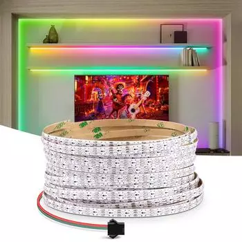 DC5V WS2812B RGBIC Smart Pixels Светодиодные ленты с индивидуальной адресацией Фея Неоновая лента Цвет мечты для декора автомобиля Лента 1m-60LEDS