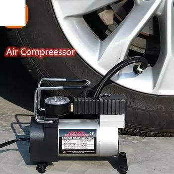 DC 12 В металлический насос для накачки шин, воздушный компрессор, накачка шин высокого давления, воздушный насос, универсальный для автомобиля, мотоцикла, велосипеда, мяча Upgraded Express Edition чёрный