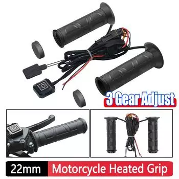 DC 12V 22mm Мотоциклетная Рукоятка с Подогревом Умный Контроль Температуры Регулируемая Рукоятка С Подогревом Рукоятки Грелка Для Рук для ATV