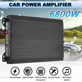 DC 12V 4-канальный усилитель сабвуфера из алюминиевого сплава 12V 6800W алюминиевый сплав для автомобилей