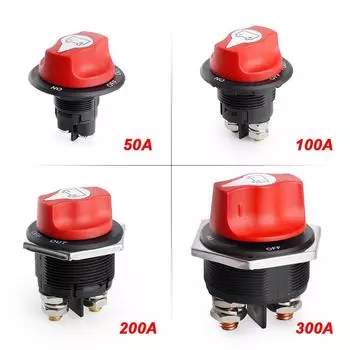 DC 12V 50A 100A 200A 300A Car Rally Battery Switch Disconnecter Power Isolator Cut Off Switch Kit For Truck Car Motorcycle Boat