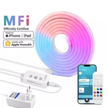 DC 12V Homekit неоновые огни RGB светодиодная лента Smart WiFi Siri голосовое управление работает с Apple Home Kit неоновая вывеска для Roon Рождественский декор