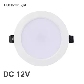 Светодиодный потолочный светильник постоянного тока 12 В, 3 Вт, 6 Вт, 9 Вт, 12 Вт, 15 Вт, 18 Вт, 36 Вт, светодиодная потолочная встраиваемая сетка, круглая лампа из алюминиевого сплава, точечный светильник для 12 Вольт Cold white