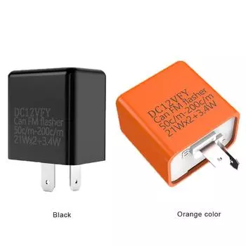 DC 12V светодиодный мигающий сигнал с регулируемой частотой реле для мотоцикла светодиодный фонарь указатель поворота 2Pin многофункциональная защита безопасный аксессуар оранжевый