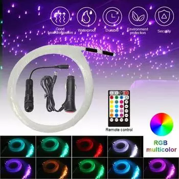 DC 12V Twinkle Fiber Optic Star Ceiling Lights Kit RGBW Roof Star Light Bluetooth app Music Control Car Starry Sky Ceiling Lamp