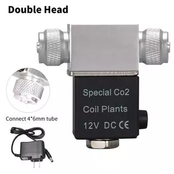 DC 12V Uscita elettrovalvola Acquario Sistema di CO2 Regulatore Valvola double head-EU plug