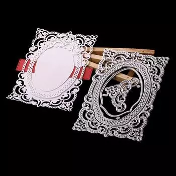 DC-1488 Режущие штампы DIY Эллиптические штампы для декоративного тиснения DIY Гравюры из углеродистой стали серебряный