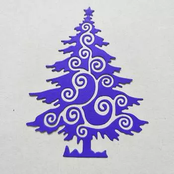DC-213 Вырубные штампы для скрапбукинга DIY Модель ножа для тиснения из углеродистой стали Форма для рождественского ножа в виде сосны серебряный