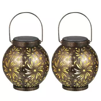 DC 2V Солнечная энергия Светодиодный фонарь Уличный подвесной светильник IP65 Водонепроницаемость Перезаряжаемый элемент для патио Сад Двор