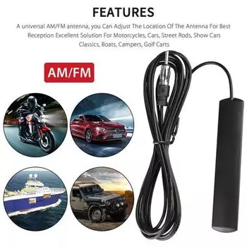 DC 5-12V Car Electronic Radio Antenna Car Hidden Amplified Antenna 700-2700MHz Radio Patch Aerial for Car Truck Motorcycle Boat