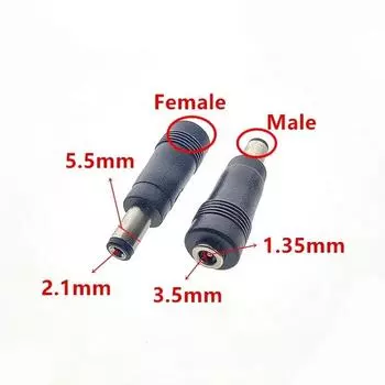 DC 5.5*2.1MM в DC 3.5*1.35mm папа-мама адаптер питания преобразователь для электронных устройств 5.5/2.1 папа-мама 3.5/1.35 1Pcs