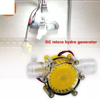 DC 5V 12V 80V Micro Hydro Generator Tap Pump Light DIY Поток воды Нержавеющая сталь Гидравлическая мини-турбина Высокая мощность Отель Дом 0 to 80V