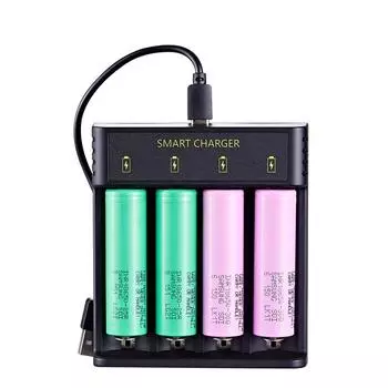 DC 5V 2A быстрая зарядка универсальное 4 слота литий-ионное зарядное устройство для литиевых аккумуляторов для 10440/14500/14650/16340 для фонарика камеры дверного звонка