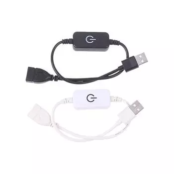 DC 5V Usb Led Inline Touch Dimming Switch 30Cm Кнопка Вкл. Выкл. Удлинительный кабель Шнур Димер Для Одноцветной Светодиодной Ленты белый
