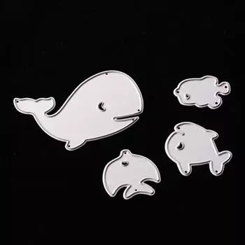 DC-698 Scrapbook Diy Embossed Carbon Steel Etching Knife Mold Big Fish Small Fish Knife Mold серебряный