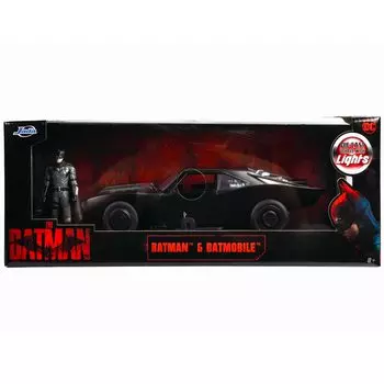 DC Comics The Batman JADA TOYS 2022 Metals Scale Diecast Vehicle Batmobile with Light Up THE BATMAN JADA TOYS 2022 METALS Scale DIE CAST VEHICLE