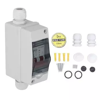 DC миниатюрный автоматический выключатель 2P IP65 водонепроницаемый прозрачный чехол 32A PV автоматический выключатель для RV 1000