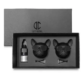 DC Network Car Bulldog Air Freshener Matte Black 2 шт., масляный ароматизатор, чистый хлопок, 1 комплект, корейские аксессуары для автомобилей