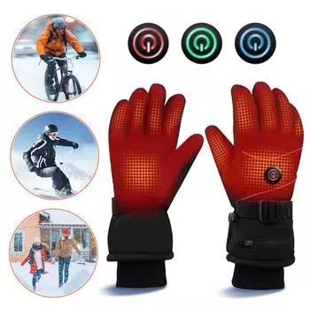 DC Rechargeable Electric Heated Hand Warmer Heated Gloves Winter Warm Electric Heated Gloves Touch Screen Heating Thermal Gloves CHINA