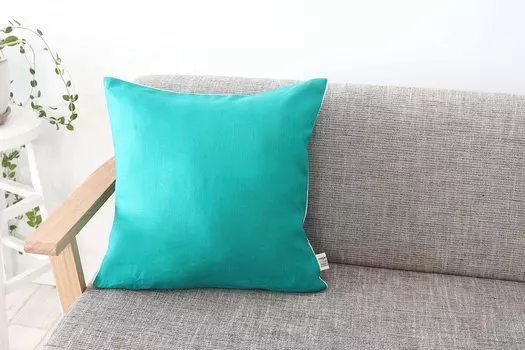 DDintex Cushion Cover 80 Linen Emerald 45 x 45cm with Japanese (with piping) [Made linen]