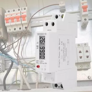 DDS6619-002 Однофазный счетчик энергии 230 В, стабильная производительность, многофункциональный профессиональный цифровой электрический счетчик на DIN-рейку 30A