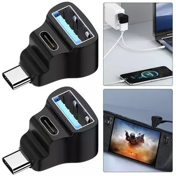 de# 1 zu 2 USB-C-Adapterkonverter 20 Gbit/s 8K 60 Hz 180 Grad U-frmig fr STEAM