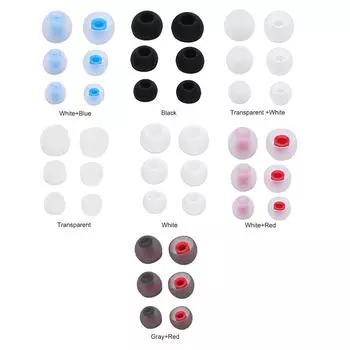 de# 30шт. силиконовые вкладыши для наушников-вкладышей, сменные для гарнитуры (Серый+Красный)