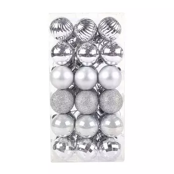 de# 36 шт. Рождественский шар легкий рождественский шар украшение для домашней праздничной вечеринки P серебряный