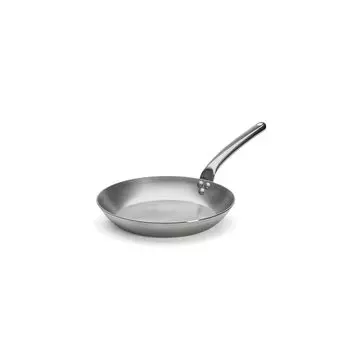 DE BUYER 5130.28 Carbone Plus Round Frying Pan with Stainless Steel Cold Handle, 28 cm Diameter