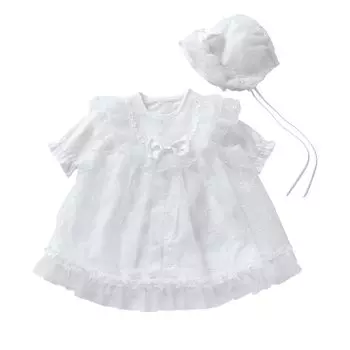 de Easy all set с трикотажным платьем для новорожденного с промежностью для [Creme Coco] 3-х частей ленты, (с шляпой/трапецией), младенец, [с кнопкой], девичий [материал