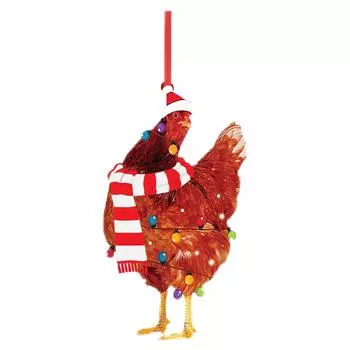 de# Hlzerne Weihnachtshahn-Anhnger-Weihnachtsbaum-Charme-neues Jahr-Verzierung 1