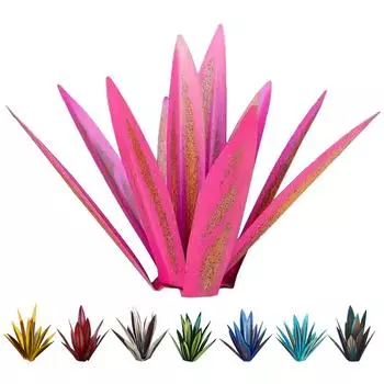 de Iron Yard Art Plant Statue Agave Outdoor Decor Plants Figurines Home Decor Royal blue 27CM