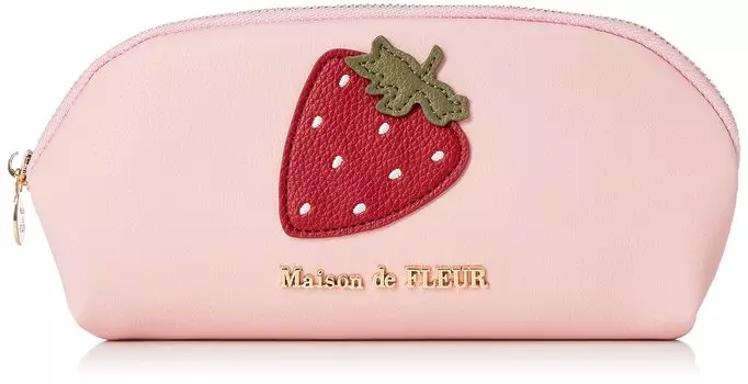de Косметичка Strawberry, тонкая косметичка розового цвета [Maison Fleur] розовый