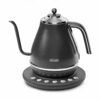 De Longhi Electric Cafe Kettle Icona KBOE1230J-GY Stainless Steel Hand Drip with Temperature Adjustment Function 1.0L One-Push 5 Temperature Settings