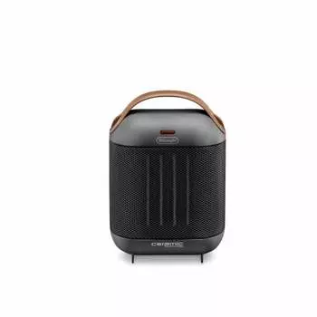 De Longhi Fan Heater Capsura HFX30C11-AG Ceramic Heater Underfoot/Hands Italian Design Compact Thin High Power Air Blower Function Removable Filter Bl