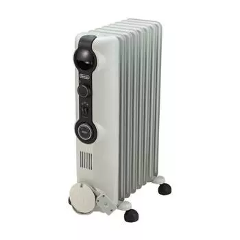 De Longhi Oil Heater HJ0812 Electric Heater Zero Wind Heating Quiet Hard to Dry Surface Temperature Approx. 80 24 Hour Timer Safety Plug [8-10 Tatami]