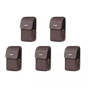 de# Модная мужская кожаная поясная сумка, повседневный кошелек, удобная сумка для переноски любого телефона (3