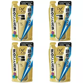 De Ou Лечебный шампунь для кожи головы, сменная упаковка 320 мл x 4 шт. [Оптовая закупка] [Квази-лекарство]