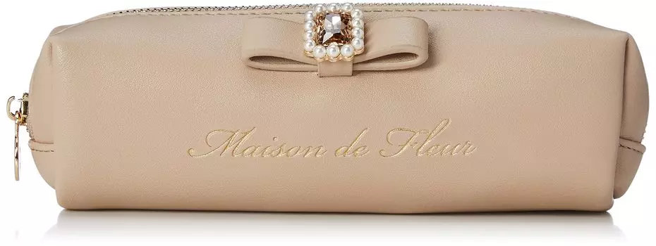 de Pen Case Pearl Bijou синтетическая кожа лента пенал 8A21FTJ0500 бежевый [Maison Fleur] женский