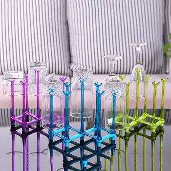 de# Практичный держатель для сушки бутылок, экономящий место, подставка для стаканов, стаканов зелёный