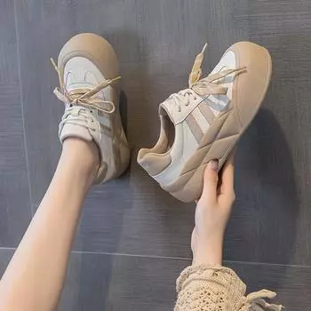 Кроссовки De тренировочные маленькие белые туфли толстая подошва увеличивающие рост спортивные досуговые модные туфли 35 чёрный