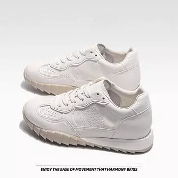 De training shoes women s breathable thick bottom small white shoes soft bottom casual sports Gump shoes 34 белый