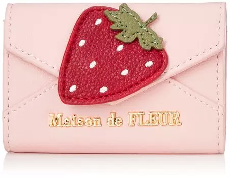 de Travel Card Sleeve Strawberry Letter Key Case Розовый [Maison Fleur]