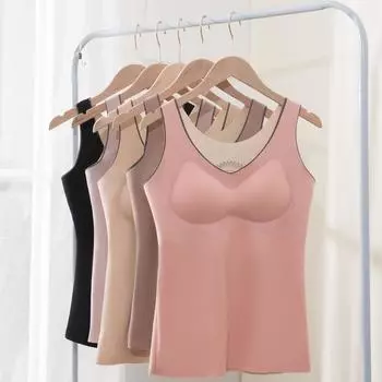 De Velvet Бюстгальтер с подогревом постоянной температуры можно носить на улице с жилетом с нагрудником. Женское утолщенное и бархатное нижнее белье с теплой нижней частью. XXXL чёрный